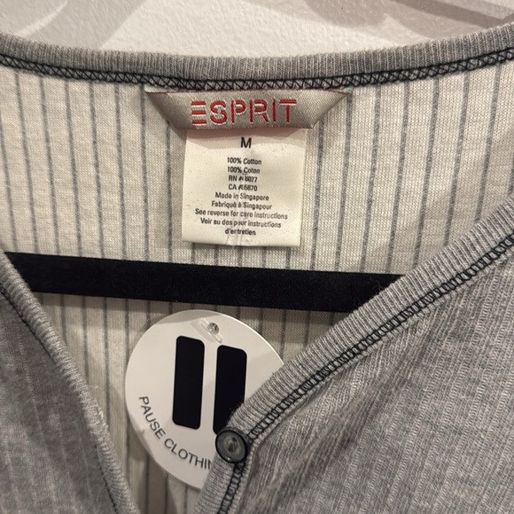 Women’s Medium cotton espirit lined grey button down long sleeve thermal - Picture 3 of 7